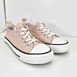 Bella & Birdie Girls Pink Low-Top Sneakers Kids Casual Canvas Shoes Size 4